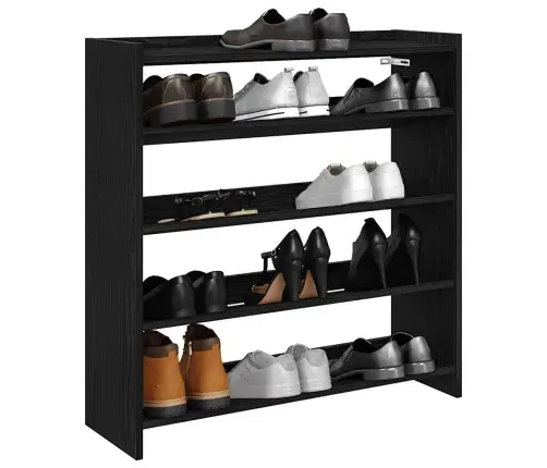 Apavu Plaukts Melns 80X25X81 Cm Inženierijas Koks Vidaxl