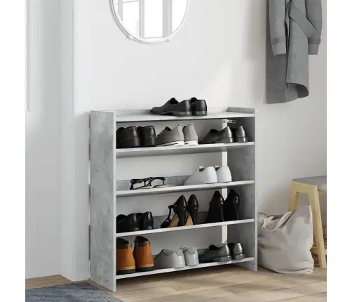 Apavu Plaukts Betona Pelēks 80X25X81 Cm Inženierijas Koks Vidaxl