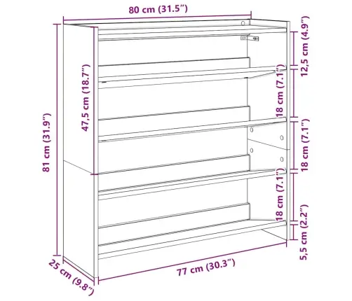 Kingariiul, Suitsutatud Tamm, 80 X 25 X 81 cm Tehispuit
