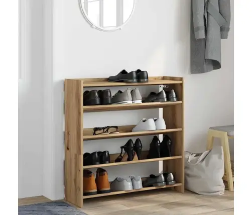 Apavu Plaukts Koka Krāsā 80X25X81 Cm Inženierijas Koks Vidaxl