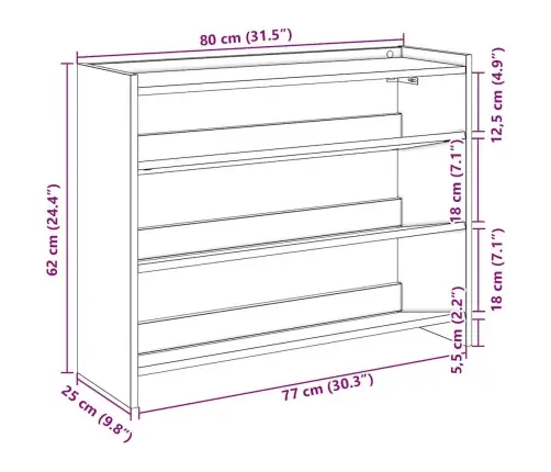 Kingariiul, Must, 80 X 25 X 62 cm Tehispuit