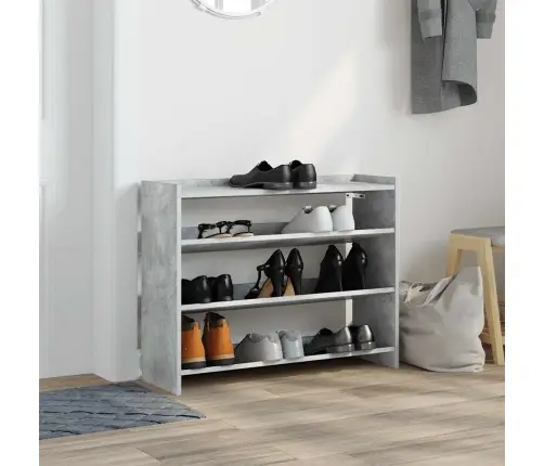 Apavu Plaukts Betona Pelēks 80X25X62 Cm Inženierijas Koks Vidaxl