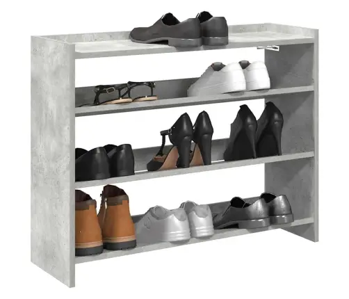 Apavu Plaukts Betona Pelēks 80X25X62 Cm Inženierijas Koks Vidaxl