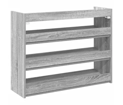 Apavu Plaukts Pelēka Ozola 80X25X62 Cm Inženierijas Koks Vidaxl