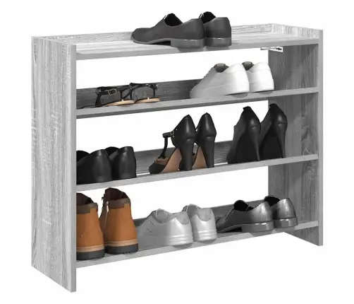 Apavu Plaukts Pelēka Ozola 80X25X62 Cm Inženierijas Koks Vidaxl