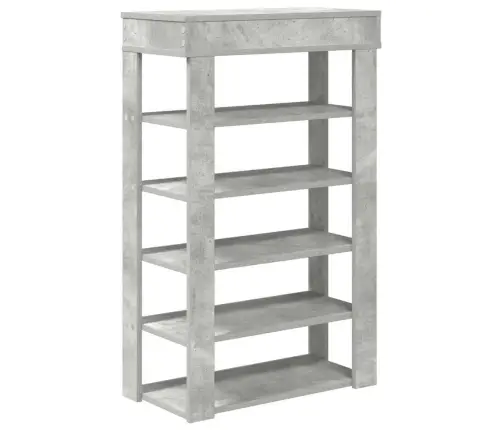 Apavu Plaukts Betona Pelēks 60X30X98 Cm Inženierijas Koks Vidaxl