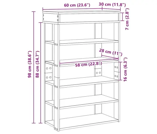 Kingakapp, Hall Sonoma Tamm, 60 X 30 X 98 cm Tehispuit