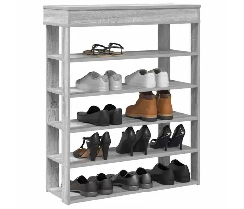 Apavu Plaukts Pelēka Ozola 80X30X98 Cm Inženierijas Koks Vidaxl