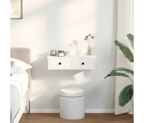 Sahtlitega Seinariiul Valge 60X28X15 Cm Engineered Wood