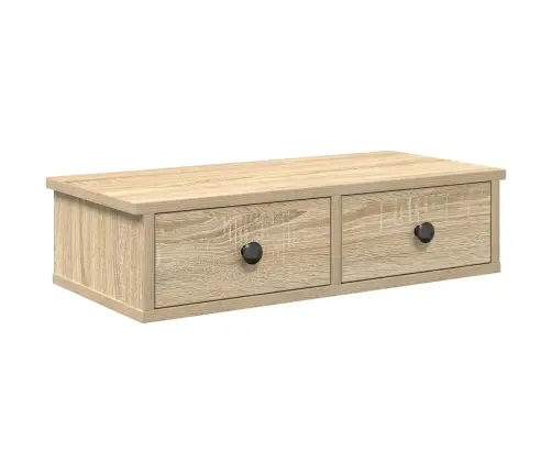 Sienas Plaukts Ar Atvilktnēm, Ozolkoka, 60X28X15Cm Vidaxl