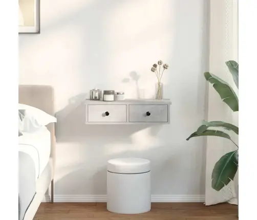 Sienas Plaukts Ar Atvilktnēm Betons Pelēks 60X28X15 Cm Vidaxl