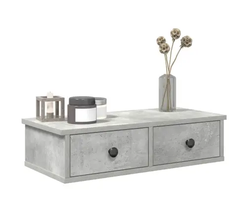 Sienas Plaukts Ar Atvilktnēm Betons Pelēks 60X28X15 Cm Vidaxl