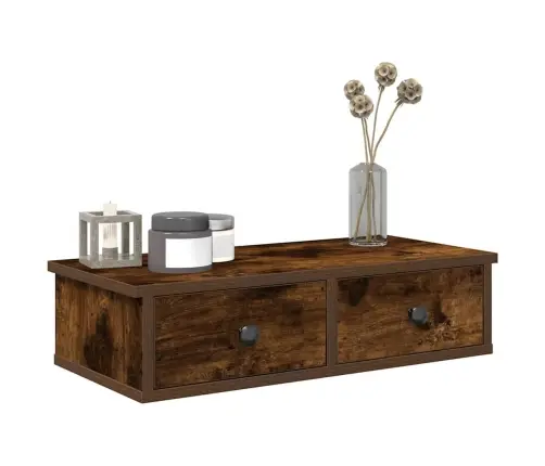 Sienas Plaukts Ar Atvilktnēm Ozolkoka 60X28X15 Cm Vidaxl