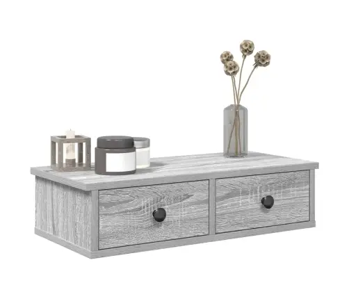 Sieninė Lentyna Su Stalčiais, Pilka Ąžuolo, 60X28X15Cm