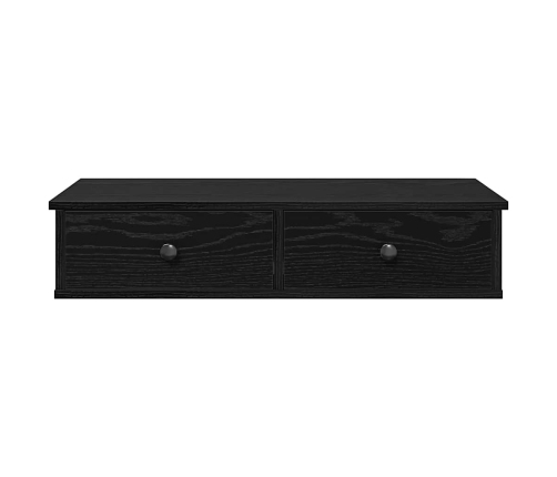 Sienas Plaukts Ar Atvilktnēm Melns 80X34X17Cm Inženierijas Koks Vidaxl