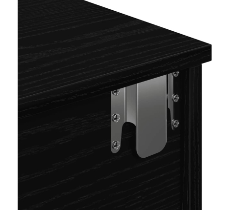 Sienas Plaukts Ar Atvilktnēm Melns 80X34X17Cm Inženierijas Koks Vidaxl