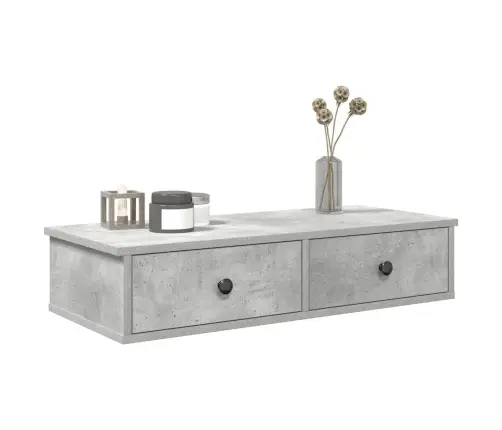 Sieninė Lentyna Su Stalčiais, Betono Pilka, 80X34X17Cm Sieninė Lentyna Su Stalčiais, Betono Pilka, 80X34X17Cm