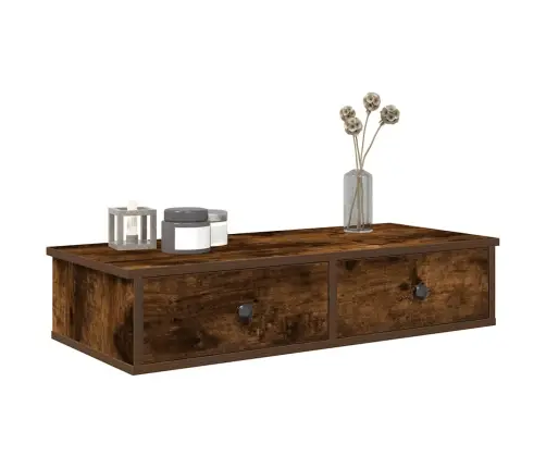 Sienas Plaukts Ar Atvilktnēm Ozolkoka 80X34X17 Cm Vidaxl