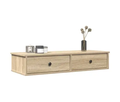 Sienas Plaukts Ar Atvilktnēm Ozolkoka 100X37,5X19 Cm Vidaxl