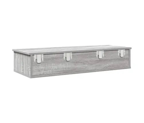 Sienas Plaukts Ar Atvilktnēm Pelēka Ozola 100X37,5X19 Cm Vidaxl