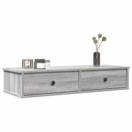 Sienas Plaukts Ar Atvilktnēm Pelēka Ozola 100X37,5X19 Cm Vidaxl