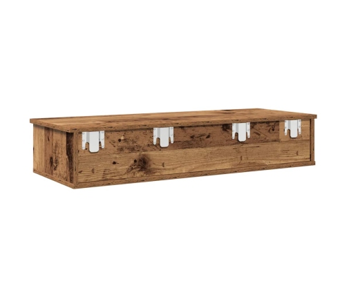 Sienas Plaukts Ar Atvilktnēm Veca Koka 100X37,5X19 Cm Vidaxl