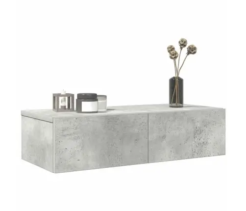 Sienas Plaukts Ar Atvilktnēm Betons Pelēks 60X26,5X15 Cm Vidaxl