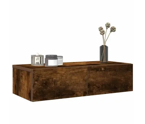 Sienas Plaukts Ar Atvilktnēm Ozolkoka 60X26,5X15 Cm Vidaxl