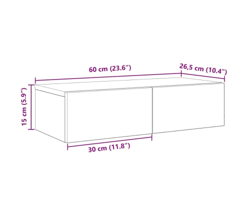 Seinariiul Sahtlitega, Hall Sonoma Tamm, 60 X 26,5 X 15 Cm