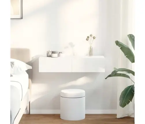 Sienas Plaukts Ar Atvilktnēm Balts 80X33X17 Cm Vidaxl