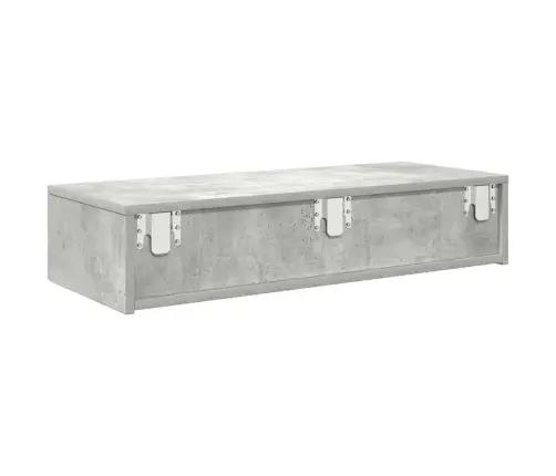 Sienas Plaukts Ar Atvilktnēm Betona Pelēks 80X33X17 Cm Vidaxl