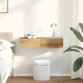 Sienas Plaukts Ar Atvilktnēm Koka Krāsā 80X33X17 Cm Vidaxl