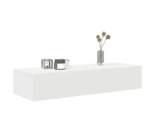 Sieninė Lentyna Su Stalčiais, Baltos, 100X36X19Cm