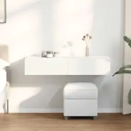 Sieninė Lentyna Su Stalčiais, Baltos, 100X36X19Cm