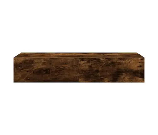 Sieninė Lentyna Su Stalčiais, Dūminio Ąžuolo, 100X36X19Cm Sieninė Lentyna Su Stalčiais, Dūminio Ąžuolo, 100X36X19Cm