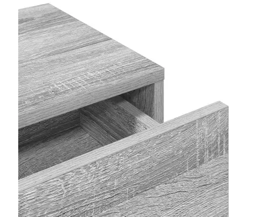 Sienas Plaukts Ar Atvilktnēm Pelēka Ozola 100X36X19 Cm Vidaxl