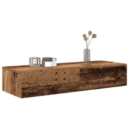 Sienas Plaukts Ar Atvilktnēm Veca Koka 100X36X19 Cm Vidaxl