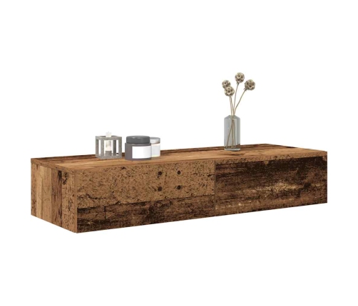 Sienas Plaukts Ar Atvilktnēm Veca Koka 100X36X19 Cm Vidaxl