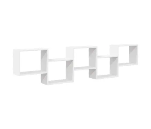 Seinakuubiku Riiul, 5 Kambrit, Valge Ehituspuit