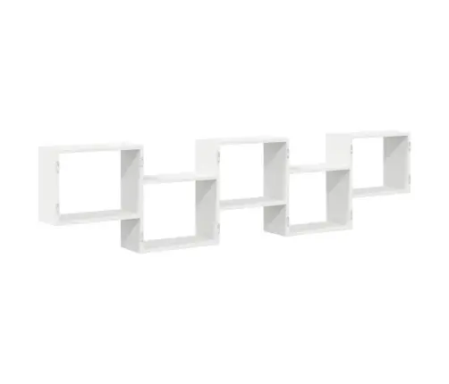 Seinakuubiku Riiul, 5 Kambrit, Valge Ehituspuit