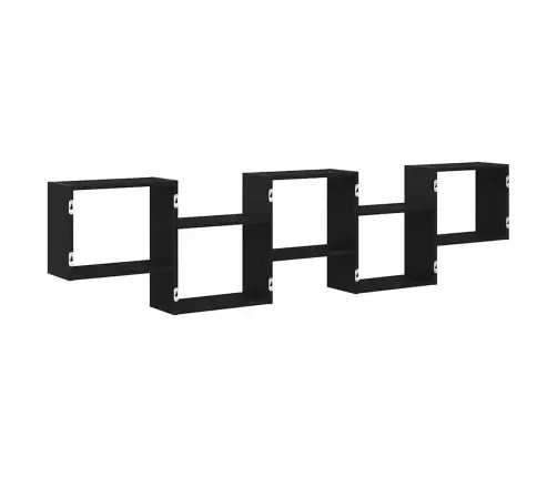 Sienas Plaukts, 5 Nodalījumi, Melns, Skaidu Plāksne Vidaxl