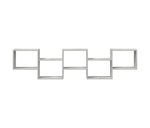 Sienas Kuba Plaukts 5Nodalījumi Betons Pelēks Inženierijas Koks Vidaxl