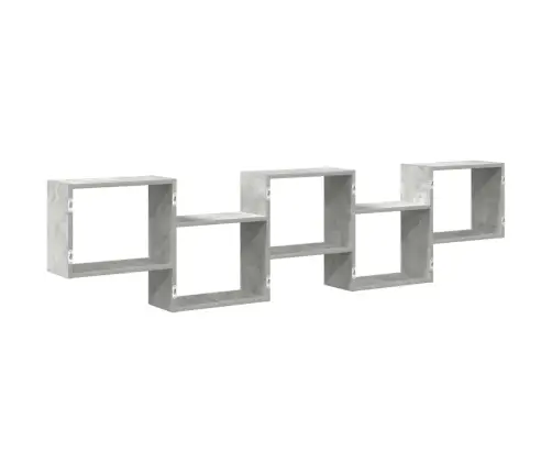 Sienas Kuba Plaukts 5Nodalījumi Betons Pelēks Inženierijas Koks Vidaxl