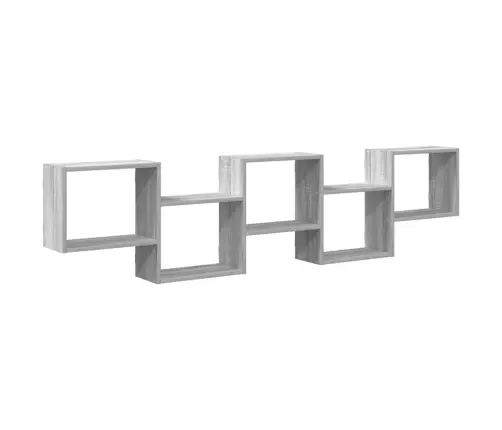 Sienas Plaukts, 5 Nodalījumi, Pelēka Ozola, Inženierijas Koks Vidaxl