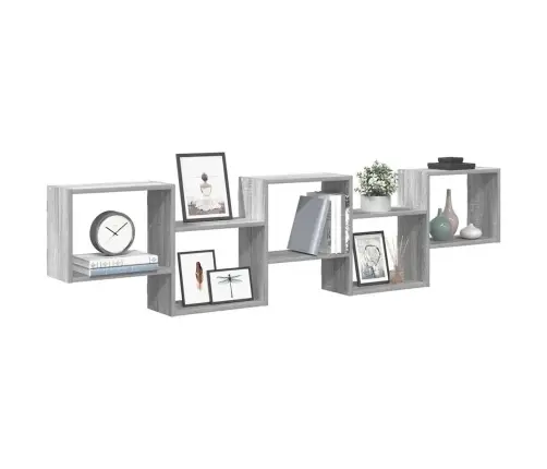 Sienas Plaukts, 5 Nodalījumi, Pelēka Ozola, Inženierijas Koks Vidaxl