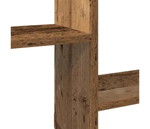 Sienas Plaukts, 5 Nodalījumi, Veca Koka, Skaidu Plāksne Vidaxl