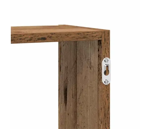 Sienas Plaukts, 5 Nodalījumi, Veca Koka, Skaidu Plāksne Vidaxl