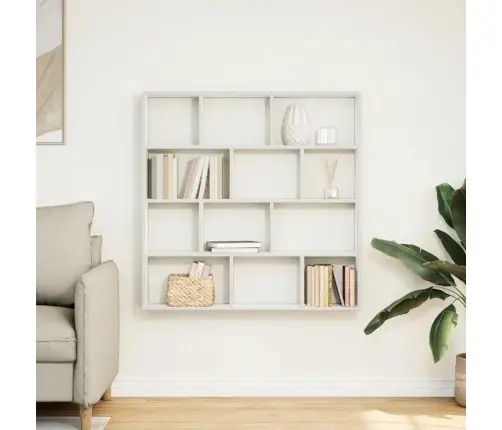 Sienas Plaukts, 12 Nodalījumi, Balts, Skaidu Plāksne Vidaxl