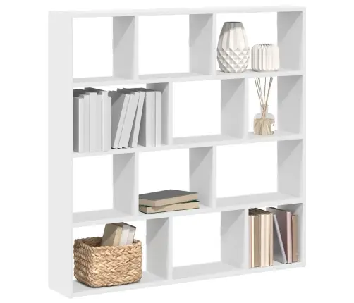 Sienas Plaukts, 12 Nodalījumi, Balts, Skaidu Plāksne Vidaxl