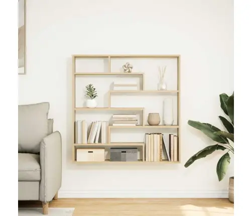 Sienas Plaukts, 7 Nodalījumi, Ozolkoka, Inženierijas Koks Vidaxl